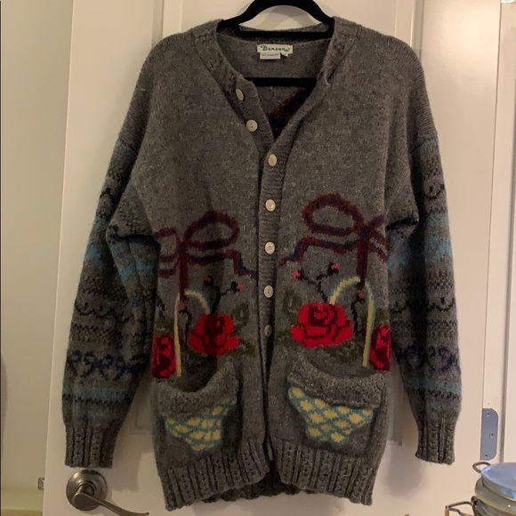 Vintage floral button up cardigan - Picture 1 of 8